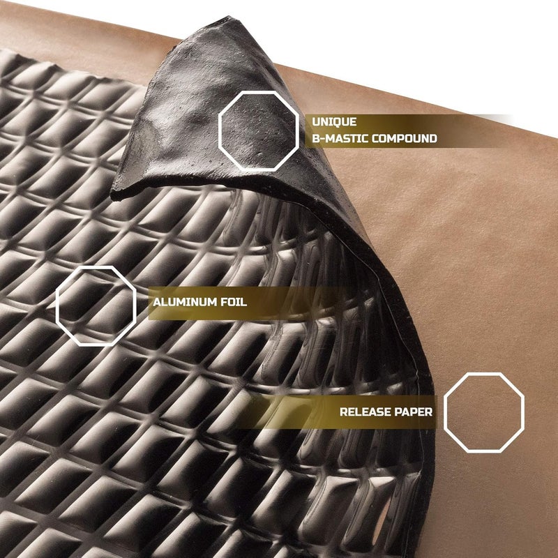 Siless Black 50 mil 52 sqft Sound Deadening mat - Sound Deadener Mat - Car Sound Dampening Material - Sound dampener - Sound deadening Material Sound Insulation - Car Sound deadening - Image 2